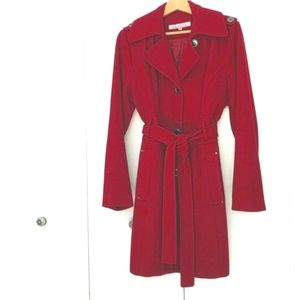 🌓KENNETH COLE wool coat maroon wine dark red